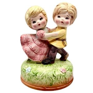 Boy & Girl “I Could Have Danced All Night” Sankyo Japan 6” Music Box Vintage